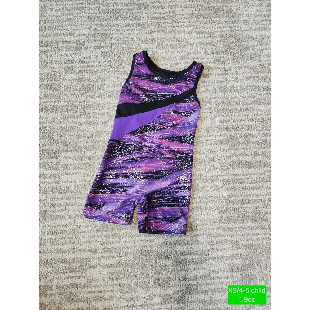 Freestyle by Danskin girls dance gymnastics leotard purple size XS 4-5